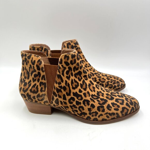 Seychelles Womens Size 8 Waiting For You Leopard Cheetah Leather Ankle Boots - Picture 1 of 15